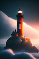 lighthouse at sunset