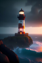 lighthouse at sunset