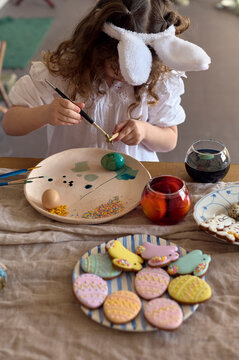 cute bunny preparing for Easter