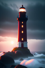 lighthouse at sunset