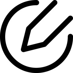 edit write circle simple icon illustration in line style and used for user interface, web, software and many more