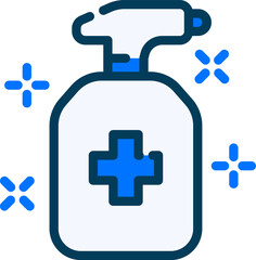 Obraz premium The disinfectant icon symbolizing a product that kills or removes germs and viruses. The icon is commonly used to indicate the presence of cleaning supplies or disinfection services