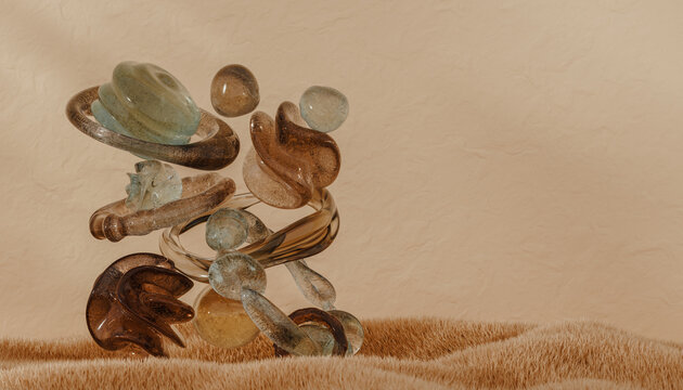 3d render with abstract brown tones 