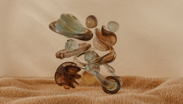 3d render with abstract brown tones 
