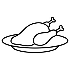 illustration of a chicken roasted