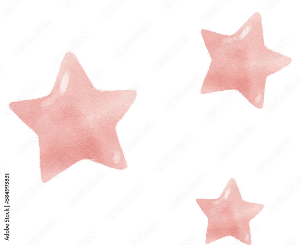 Wall mural cute whimsical childish star watercolour illustration