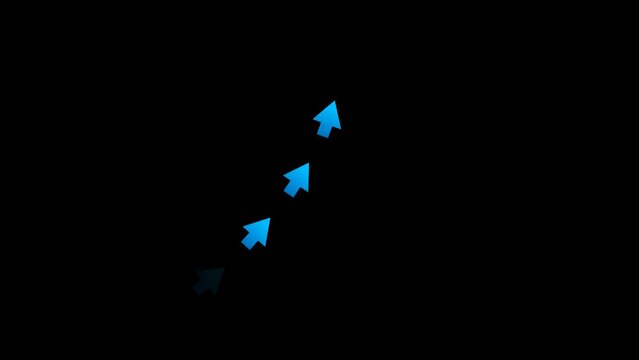 Blue arrow arc scrolling animation, alpha channel