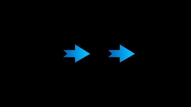 Blue scroll arrow animation, alpha channel