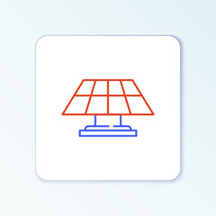 Line Solar energy panel icon isolated on white background. Colorful outline concept. Vector