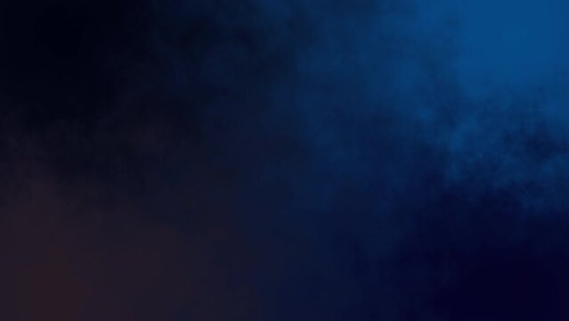 Blue smoke on dark background dynamic abstract fog animation