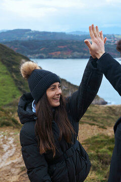 Celebrating reaching the top