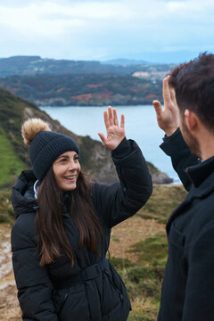 Celebrating reaching the top
