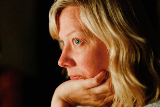 Woman Looking Throughtfully