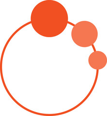 round icon on transparent background, orange logo for any company