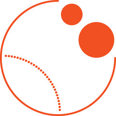 round icon on transparent background, orange logo for any company