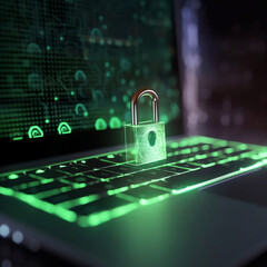 Datenschutz - Cyber Sicherheit - Online Security - Virenschutz - Ai-Ki generiert
