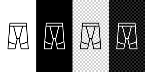 Set line Cycling shorts icon isolated on black and white background. Vector