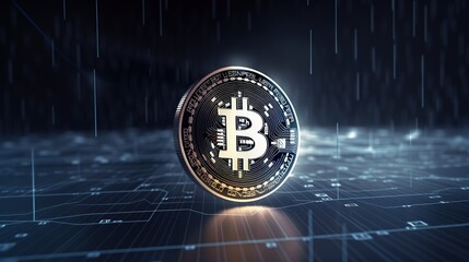 Bitcoin's Artistic Financial Network: A Creative Representation of Digital Wealth ,Financial concept  the bitcoin in the background network