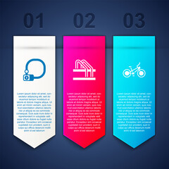 Set Bicycle lock, parking and . Business infographic template. Vector