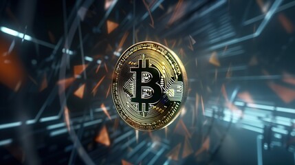Bitcoin's Artistic Financial Network: A Creative Representation of Digital Wealth ,Financial concept the bitcoin in the background network.Generative Ai