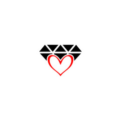 Love diamond logo icon isolated on white background