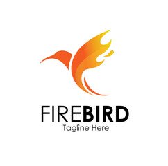 Obraz premium fire bird logo design concept