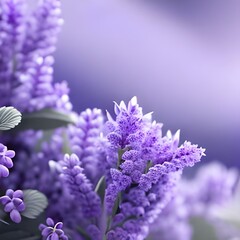 Background, lilac with flowers, 3D