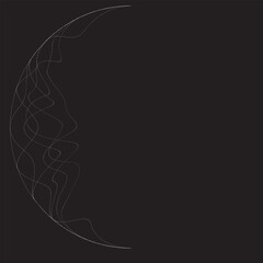 Halftone dots in Semi Circle Form .  Vector Illustration .Technology round. Moon Logo . Design element . Abstract Geometric shape . letter c .