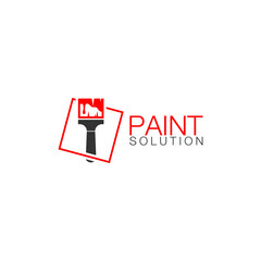 Paint brush logo. Paint solution icon isolated on white background