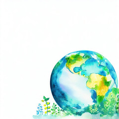 Earth Day theme, painted with watercolor with Generative AI