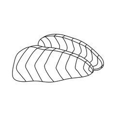 Hand drawn sashimi vector illustration.