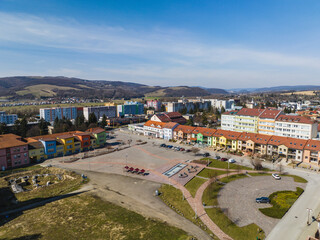 Fototapeta na wymiar Aerial view of the city of Stropkov in Slovakia