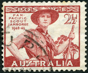AUSTRALIA - 1948: shows Scout in Uniform, Pan Pacific Scout Jamboree, 1948