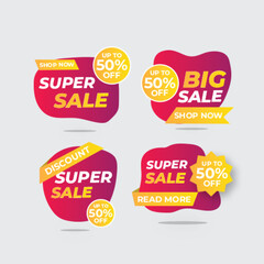 Red stickers curled. Wrapped paper sticker set, price labels sale banners bent edge corner sheets. Advertising badges vector templates