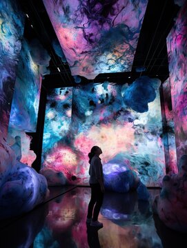 art installation, Traveling in Virgo, digital art, metaverse, immersive space, multi - space (Generative AI)