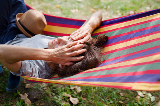 relaxing woman
