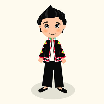 Ethnic Men Character Catoon Vector