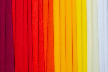 Rolls of crepe paper with bright and vivid colors