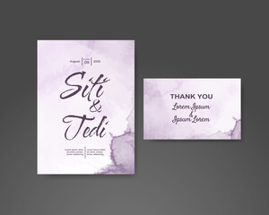 Wedding invitation with abstract watercolor background