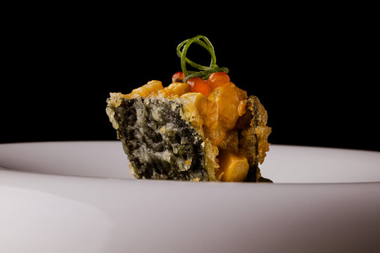 Nikkei Taco with Smoked Aji Pepper Sauce