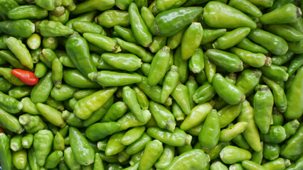 pile of green cayenne pepper