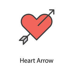 Heart arrow icon design stock illustration