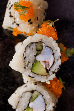 Delicious pieces of makis