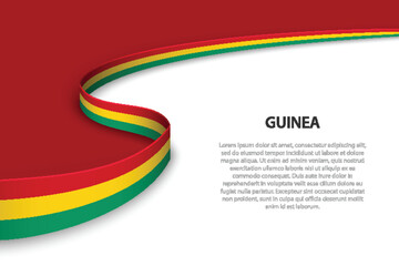 Wave flag of Guinea with copyspace background.