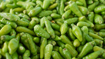 pile of green cayenne pepper