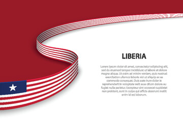 Wave flag of Liberia with copyspace background.