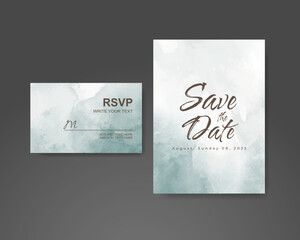 Wedding invitation with abstract watercolor background