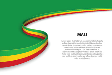 Wave flag of Mali with copyspace background.