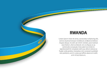 Wave flag of Rwanda with copyspace background.