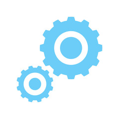 Gears and Rotating icon on transparent background.